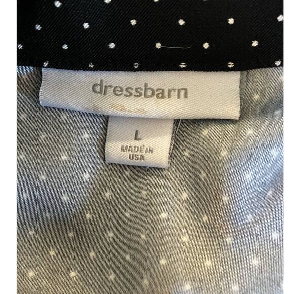 Dressbarn Women's B&W Polka Dot 4-Button Career Blazer 3/4 Roll Sleeves | Size L - Picture 6 of 8